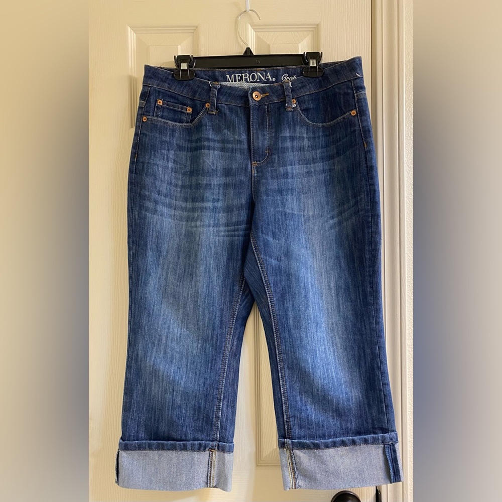 Merona. Crop Cuffed Denim Jeans. Size: 12R.